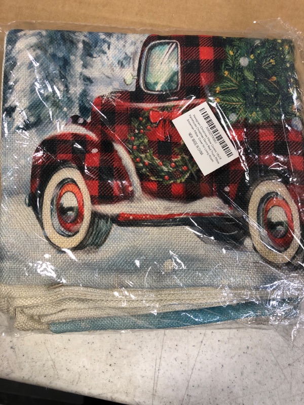 Photo 1 of Christmas Pillow Covers,Snowman Pillow Covers 18x18, Holiday Farmhouse Truck and Tree Pillow Covers Set of 4 Outdoor, Linen Christmas Pillow Covers for Home Sofa Decor
