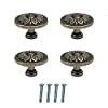 Photo 1 of 4pcs Antique Vintage Knobs for Dresser Drawers Flower Knobs