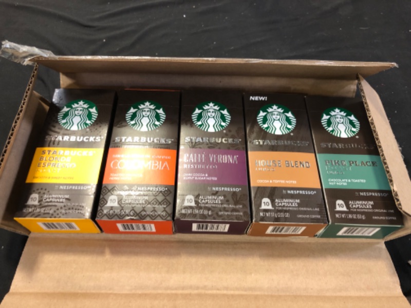 Photo 3 of Starbucks by Nespresso, Intense Variety Pack (50-count single serve capsules, 10 of each flavor) & Espresso Dark Roast (50-count single serve capsules, compatible with Nespresso Original Line System)