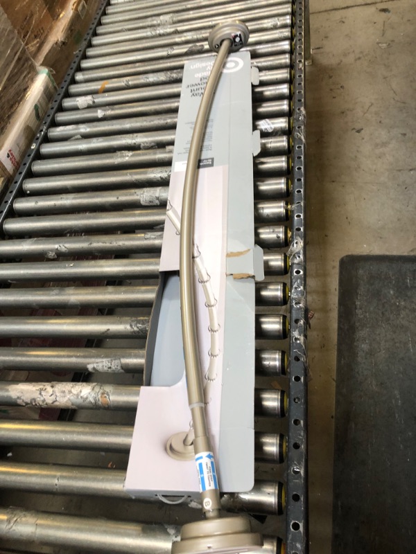 Photo 1 of 72" Dual Mount Curved Steel Shower Curtain Rod With Tiered End Cap - Made By Design™