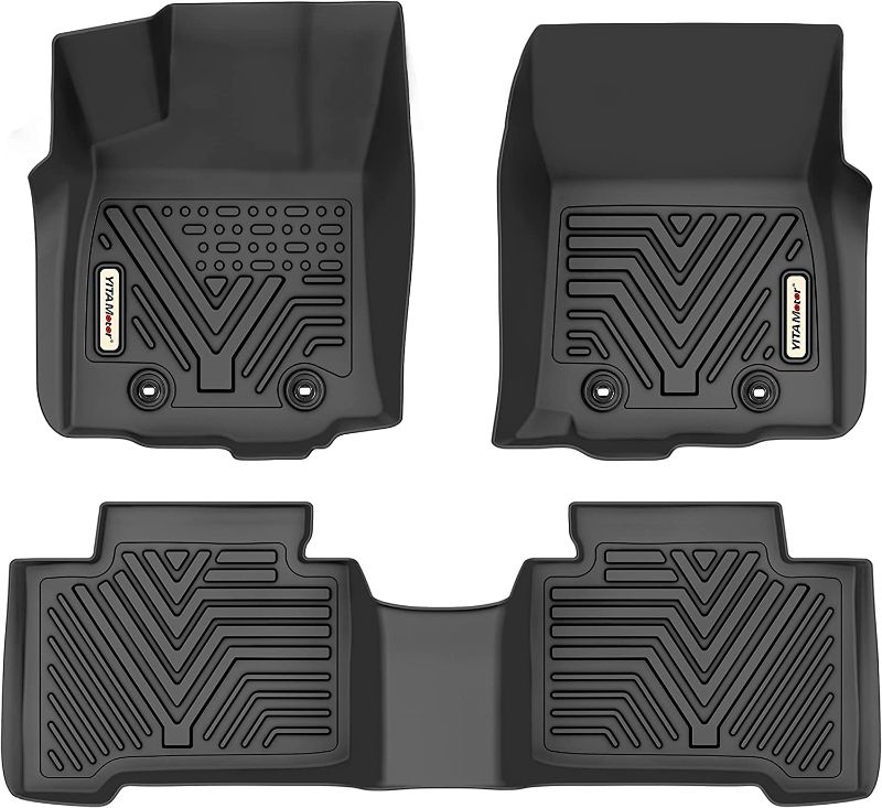 Photo 1 of YITAMOTOR Floor Mats Compatible with Tacoma Double Cab, Custom Fit Floor Liners for 2018-2022 Toyota Tacoma, 1st & 2nd Row All Weather Protection, Black
