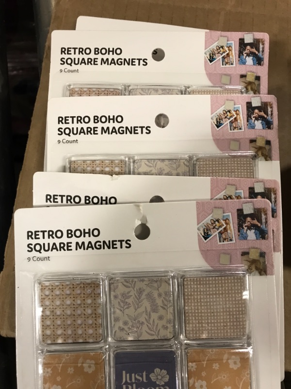 Photo 2 of 9pk Square Locker Magnets Retro Boho - U Brands (pack of 5)

