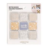 Photo 1 of 9pk Square Locker Magnets Retro Boho - U Brands (pack of 5)

