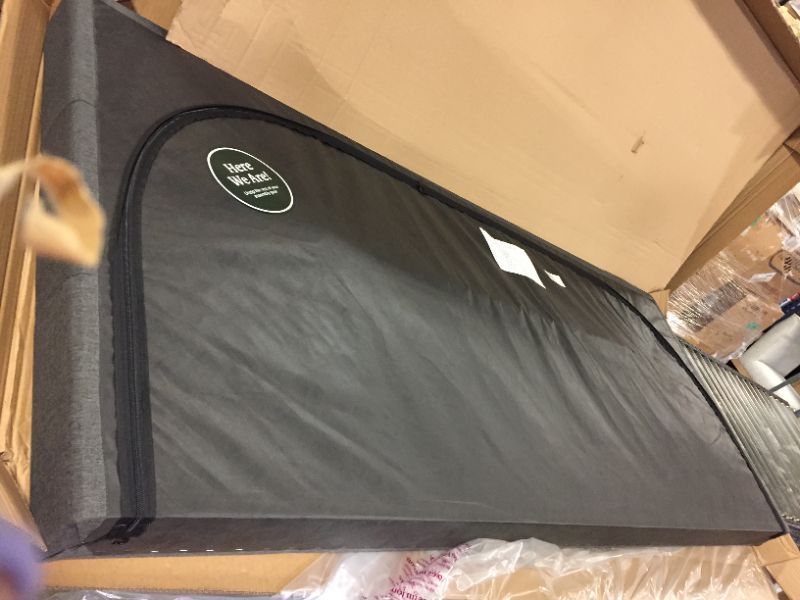 Photo 6 of ZINUS Shalini Upholstered Platform Bed Frame / Mattress Foundation / Wood Slat Support / No Box Spring Needed / Easy Assembly