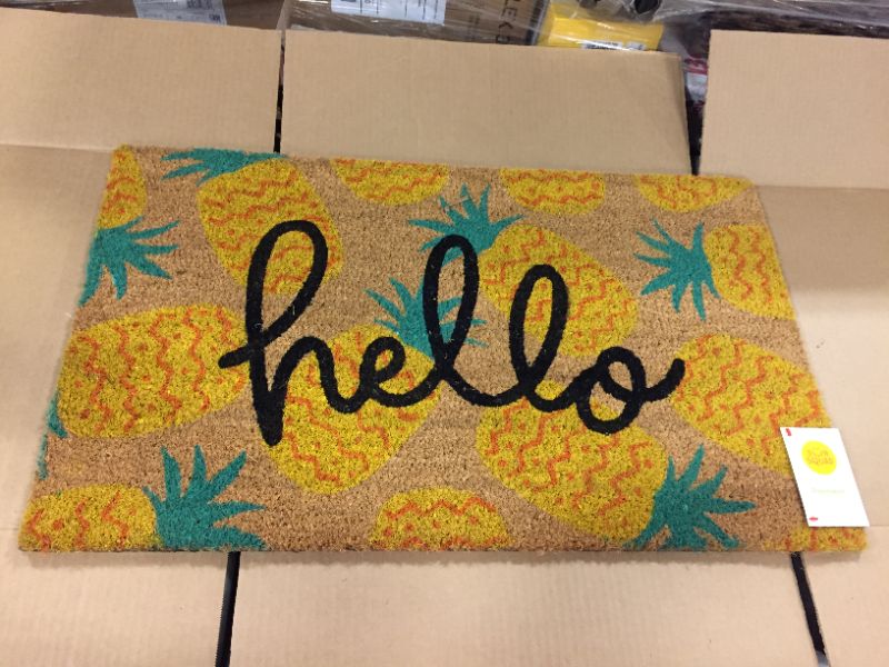 Photo 2 of 16x26 Hello Pineapples Doormat Yellow - Sun Squad