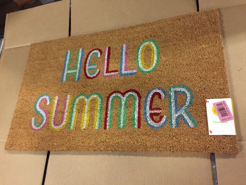 Photo 2 of 18'' inches x 30'' inches Hello Summer Doormat Brown - Sun Squad