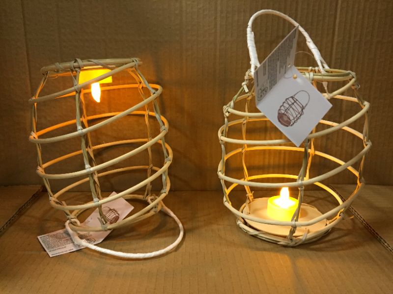 Photo 1 of 2 Count Wicker Lantern Small 
