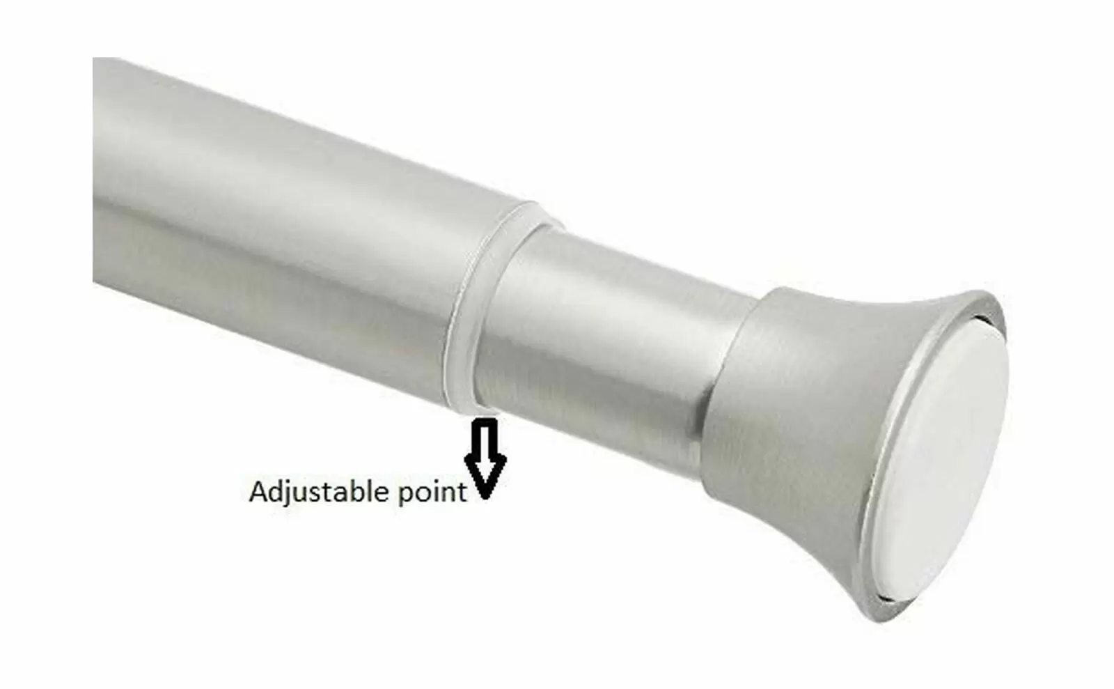 Photo 1 of Amazon Basics Tension Curtain Rod, Adjustable 24-36" Width - Nickel, Classic Finial
