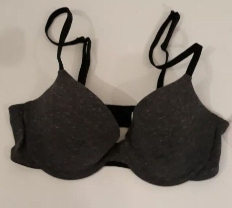 Photo 1 of Auden T Shirt Bra 34B the Everyday Underwire Dark Gray Adjustable Smooth NEW
