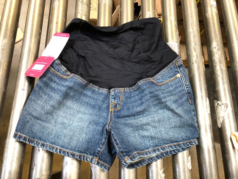 Photo 2 of Crossover Panel Over Belly MIDI Maternity Jean Shorts Isabel Maternity NWT
Size: 4