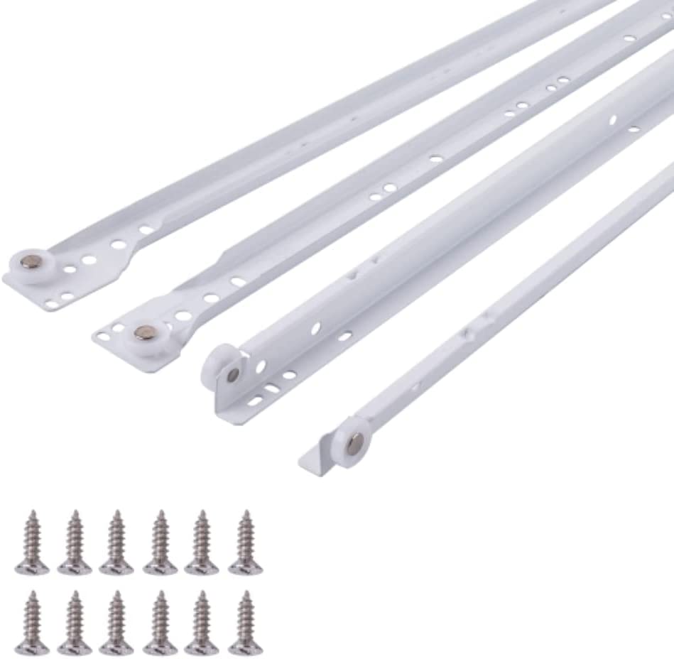 Photo 1 of 20 in. White Coated Steel Euro Bottom Mount Drawer Slides
