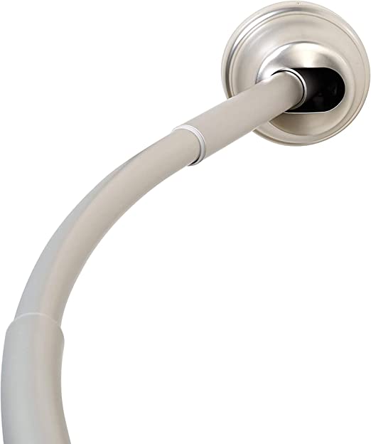 Photo 1 of  E40S2ALBN NeverRust Rustproof Dual Mount Curved Stall Shower Rod, 32" to 40", Brushed Nickel
