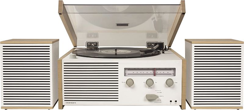 Photo 1 of Crosley CR6034A-NA Switch II Belt-Drive Turntable with Bluetooth, AM/FM Radio, Aux-in, and Speakers
(UNABLE TO TEST FUNCTIONALITY)