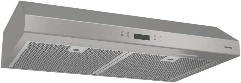 Photo 1 of Broan-NuTone BCDJ142SS Glacier 42-inch Under-Cabinet 4-Way Convertible Range Hood with 3-Speed Exhaust Fan and Light, Stainless Steel
(UNABLE TO TEST FUNCTIONALITY)