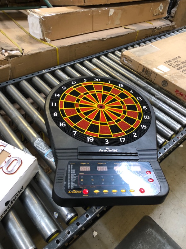 Photo 3 of Arachnid Cricket Pro Tournament-quality Electronic Dartboard with Micro-thin Segment Dividers for Dramatically Reduced Bounce-outs and NylonTough Segments for Improved Durability and Playability
(UNABLE TO TEST FUNCTIONALITY)