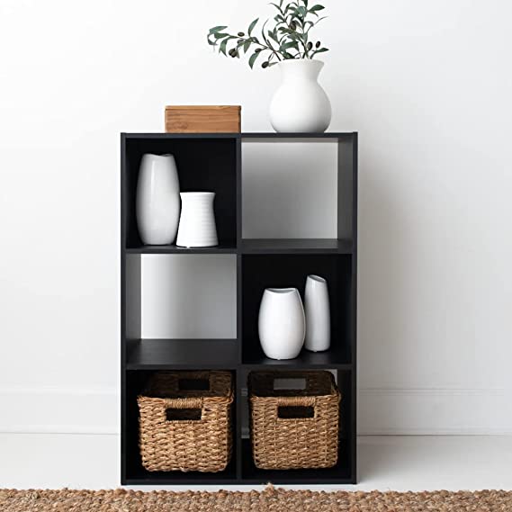 Photo 1 of Signature Design by Ashley Langdrew Contemporary 6 Cube Storage Organizer or Bookcase, Black