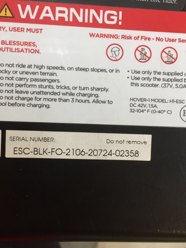 Photo 4 of Hover-1 Escape Electric Folding Scooter - 16 MPH Top Speed, 9 Mile Range, 250W Motor, 264lbs Max Weight, Electric/Mech Brakes, Cert. & Tested - Safe for Kids & Adults, Black
