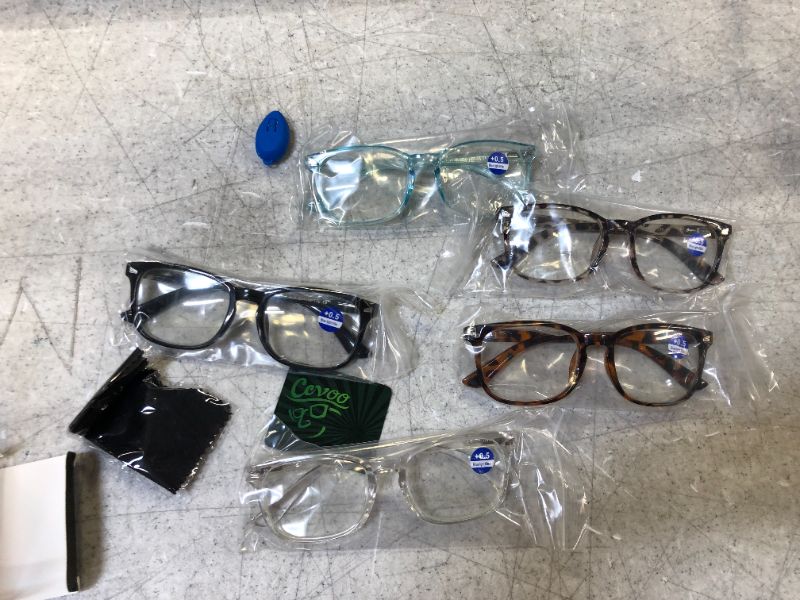Photo 1 of CCVOO 5 Pack Reading Glasses Blue Light Blocking, Filter UV Ray/Glare Computer Readers Fashion Nerd Eyeglasses Women/Men (*C1 Mix, 0.5)
