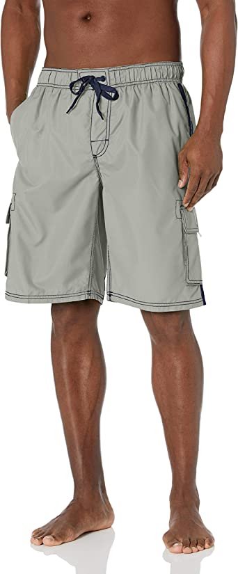 Photo 1 of Kanu Surf Men's Barracuda Swim Trunks Regular & Extended Sizes Silver X-Large
Size: XL