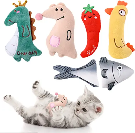 Photo 1 of Guzack Catnip Toys 6 Pieces, Cat Teething Chew Toy, Bite Resistant Catnip Filled Kitten Toy Set, Interactive Cat Toys (2 pack)

