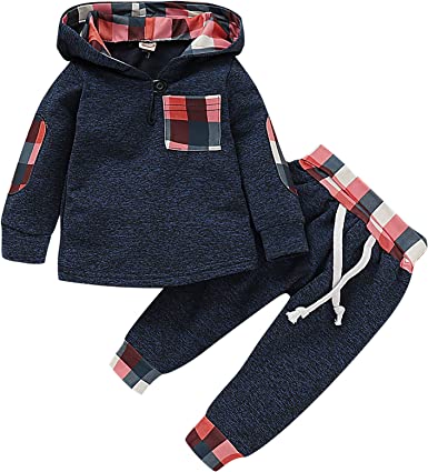 Photo 1 of Infant Toddler Boys Clothes 2PCS Fall Clothes Outfit Baby Plaid Striped Camouflage Hooded Sweatshirt Pants Outfit
Size: 3-6 Months