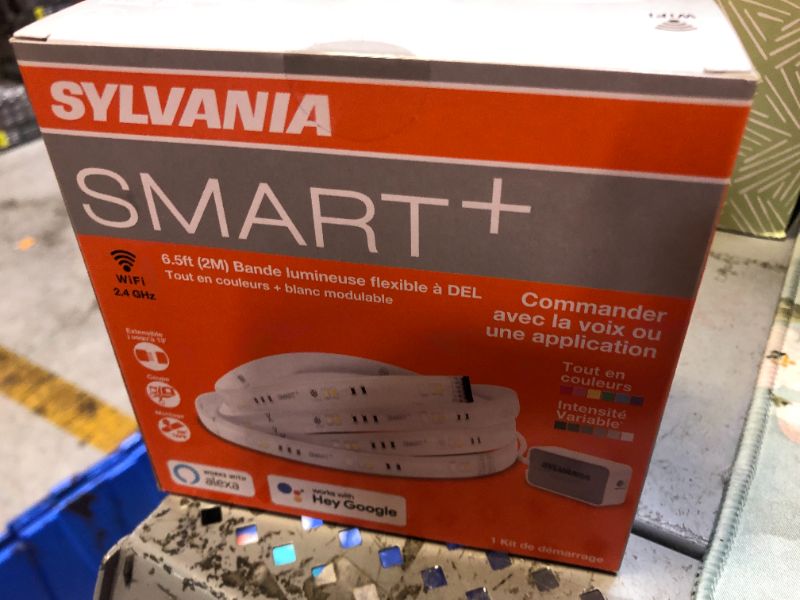 Photo 2 of SYLVANIA Smart LED WiFi Full Color Light Strip, 6.5 ft, Dimmable, Compatible with Alexa and Google Home Only - 1 Pack (75704)
