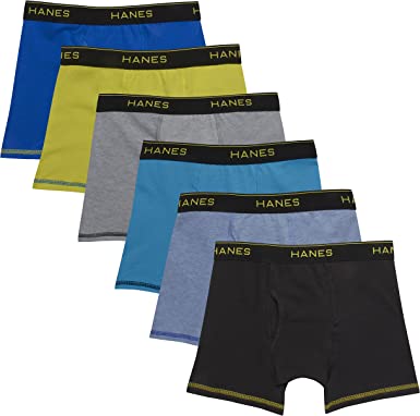 Photo 1 of Hanes Boys' Mesh Boxer Briefs, 6-Pack, Moisture-Wicking Cotton Blend Mesh Briefs, 6-Pack