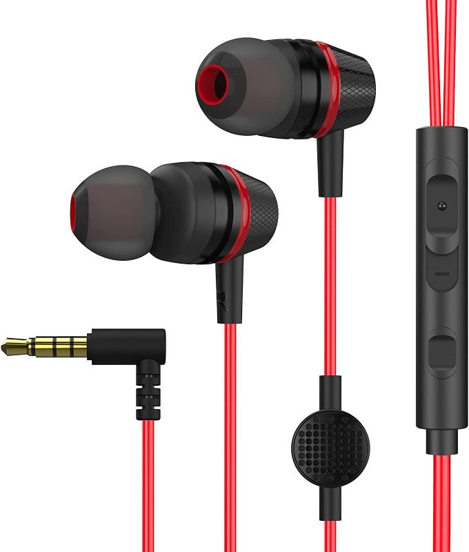 Photo 1 of 1Mii Wired Earbuds with Microphone & Volume Control, in-Ear Headphones Magnetic with Deep Bass, Noise Isolating, High Sound Quality Earphones with 3.5mm Jack for Phone, Android, PC, iPad, MP3(Red)
