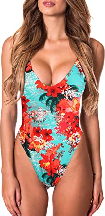 Photo 1 of RELLECIGA Women's High Cut Low Back One Piece Thong Swimsuit for Women
Size: M