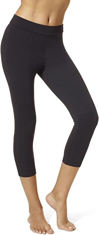 Photo 1 of HUE Women's Wide Waistband Blackout Cotton Capri Leggings, Assorted
Size:L