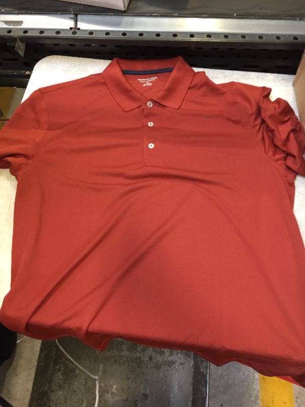 Photo 2 of Amazon Essentials Men's Regular-Fit Cotton Pique Polo Shirt
Color: Rust
Size:L