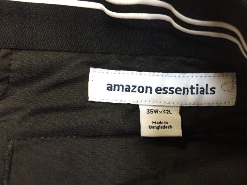 Photo 3 of Amazon Essentials Men's Slim-Fit Flat-Front Dress Pant
Size: 35"wx32"l