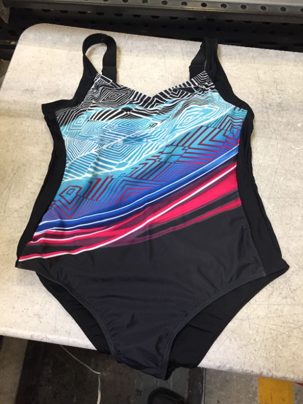 Photo 2 of Aleumdr Womens Color Block Print One Piece Swimsuits Athletic Training Swimwear Bathing Suits
Size: L