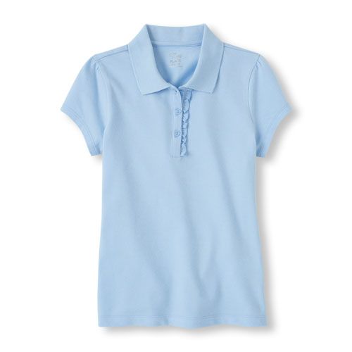 Photo 1 of Girls Uniform Ruffle Pique Polo size small 