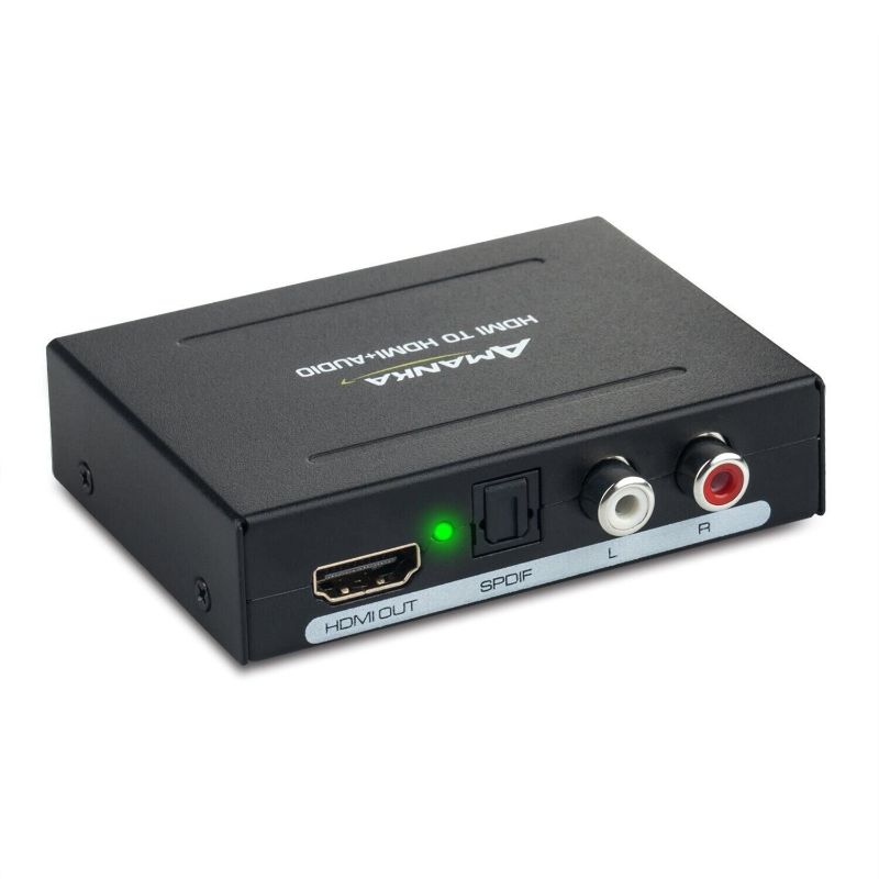 Photo 1 of 1080P HDMI Audio Extractor,AMANKA HDMI to HDMI Audio Optical and RCA(L/R) Stereo Analog Outputs Video Audio Splitter Converter for Ruku,Chromecast, Blu-ray Player, Cable Box, Fire TV, etc
