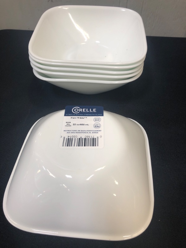 Photo 2 of Corelle Square Pure White 22 Ounce Soup/Cereal Bowl (Set of 6)