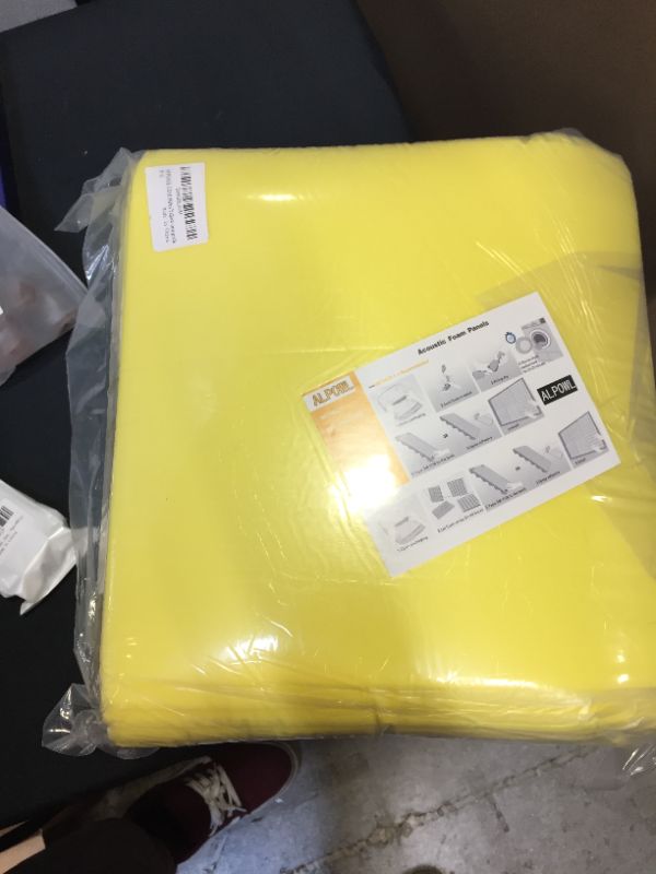 Photo 1 of 48 Pack Acoustic Panels, ALPOWL Acoustic Foam Panels 1" X 12" X 12" Inches, Soundproof Wall Panels with Fire and Sound Insulation Effect, Sound Panels wedges for Studios, Homes, Office (Yellow)