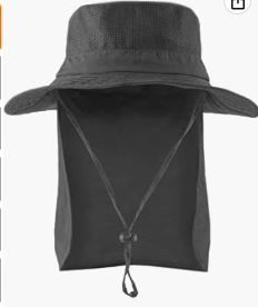 Photo 1 of Camptrace Sun Hat for Men Women Wide Brim Hiking Hat Sun Protection Hat with Neck Flap UPF 50+ Fishing Gardening Hats
