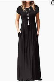 Photo 1 of AUSELILY Women Short Sleeve Loose Plain Casual Long Maxi Dresses with Pockets SIZE XL 
