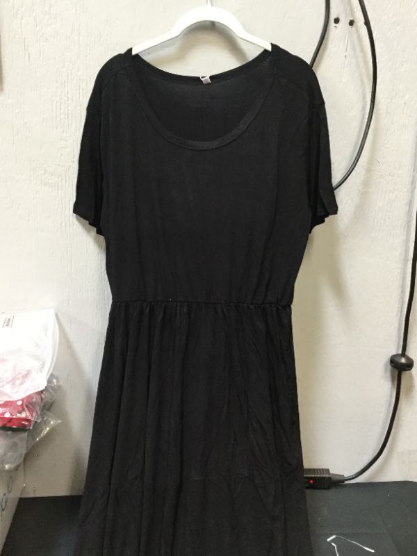 Photo 2 of AUSELILY Women Short Sleeve Loose Plain Casual Long Maxi Dresses with Pockets SIZE XL 

