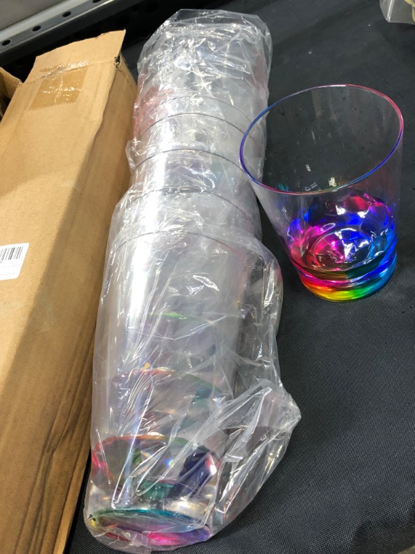 Photo 2 of 14oz and 22oz Rainbow Colored Acrylic Glasses, Set of 8 BPA Free
