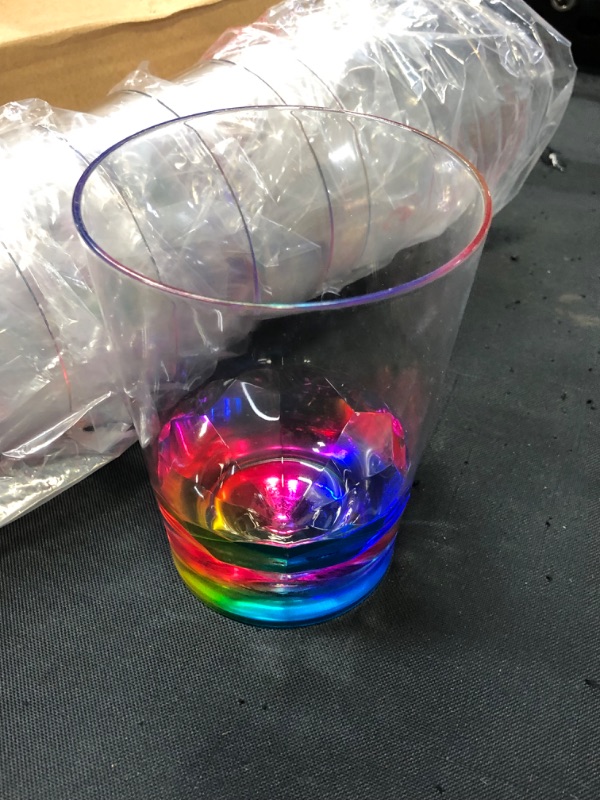 Photo 3 of 14oz and 22oz Rainbow Colored Acrylic Glasses, Set of 8 BPA Free
