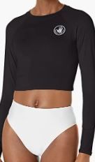 Photo 1 of Body Glove Women's Standard Let It Be Long Sleeve Crop Top Rashguard with UPF 50+
