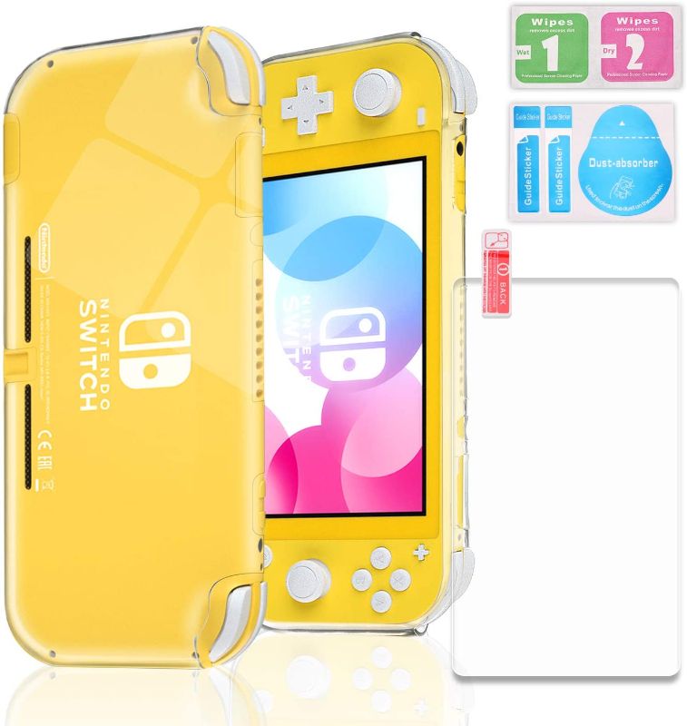 Photo 1 of TPU Case for Nintendo Switch Lite, Clear Protective Case for Nintendo Switch Lite with Tempered Glass Screen Protector - Clear