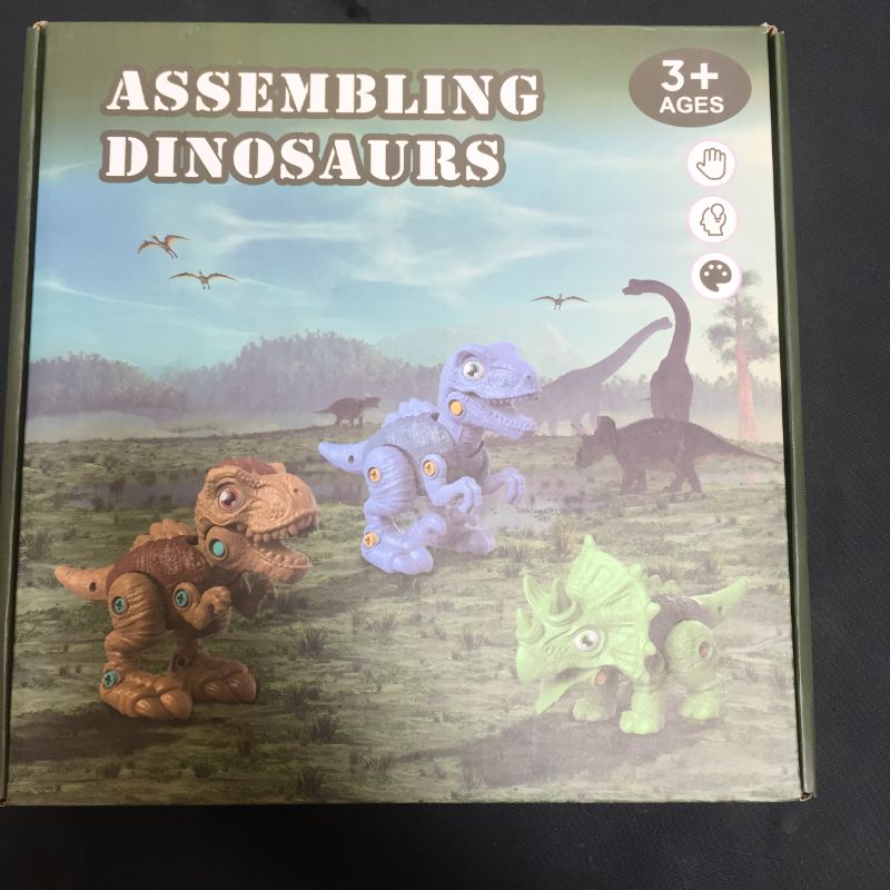 Photo 2 of [2022 New] Take Apart Dinosaur Toys with 3 Dinosaurs, 3 Dinosaur Eggs, 1 Dinosaur Electric Drill, STEM Educational Construction Building Kids Toys for 3 4 5 6 7 8 Year Old Boys Girls Gifts
