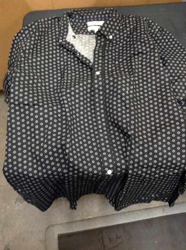 Photo 1 of Goodthreads Men's Standard-Fit Short-Sleeve Printed Poplin Shirt---XLT--