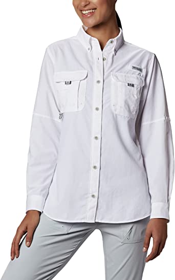 Photo 1 of Columbia Women's PFG Bahama II UPF 30 Long Sleeve Fishing Shirt---LARGE---WRINKLED---