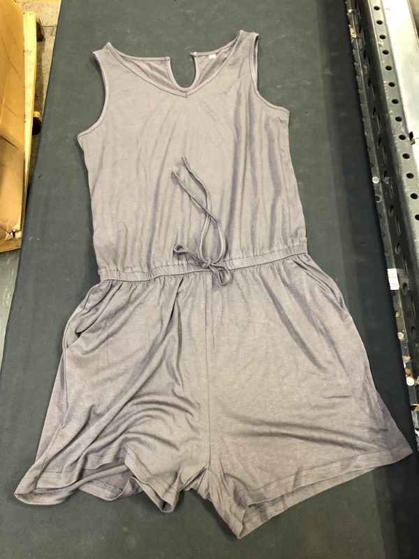 Photo 2 of ANRABESS Womens Summer Scoop Neck Sleeveless Casual Tank Top Short Jumpsuit Rompers with Pockets, Size Medium
