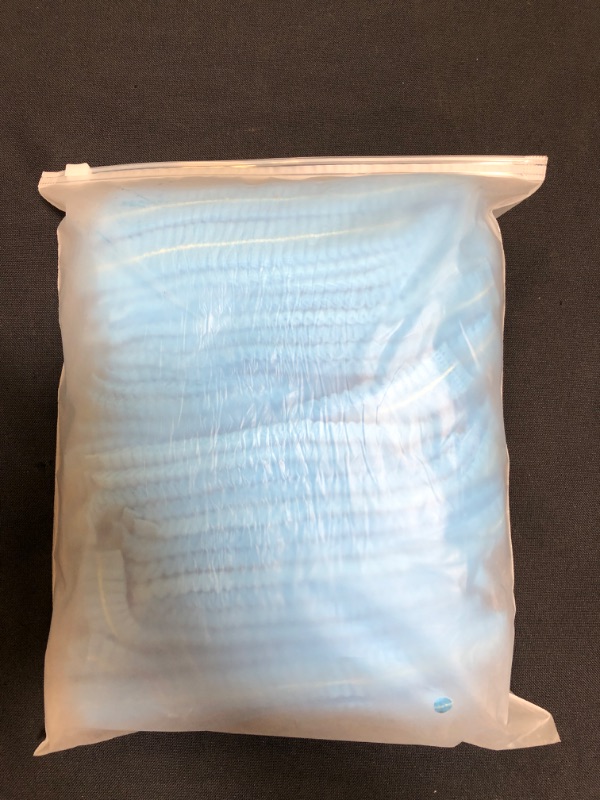 Photo 2 of 100 Pack 21" Disposable Nonwoven Bouffant Caps Hair Net for Hospital Salon Spa Catering and Dust-free Workspace (blue)
