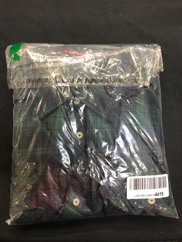 Photo 1 of Men's Slim-Fit Long-Sleeve Brushed Flannel Shirt. Size 5XL